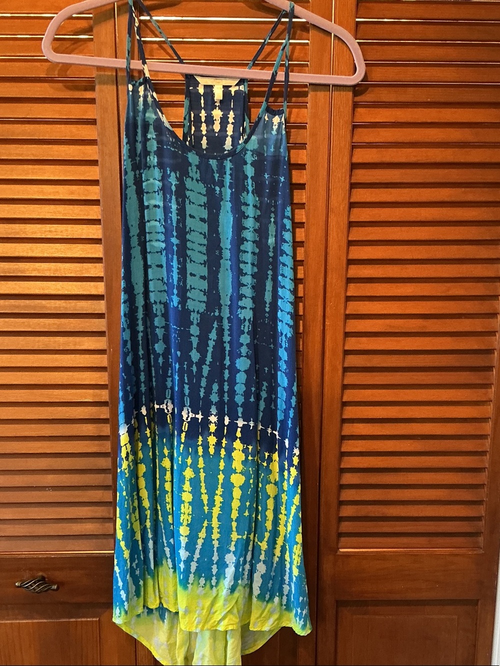 Women's Blue & Yellow Tie-Dye Swim Coverup